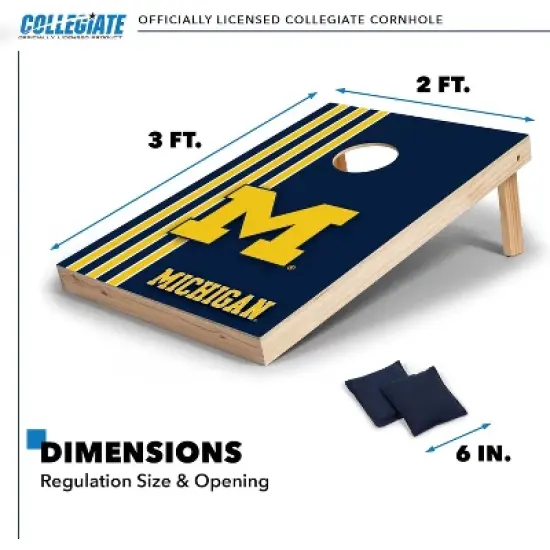 NCAA Michigan Wolverines 2'x3' Wood Cornhole Set image {5}