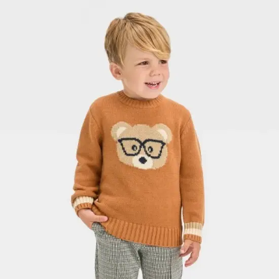Toddler Boys' Animal Printed Sweater - Cat & Jack&trade; Brown image {3}