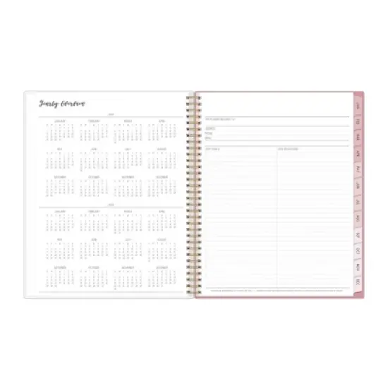 Ivory Paper Co 2024 Planner 11"x8.5" Weekly/Monthly Wirebound Tillie Pink image {6}