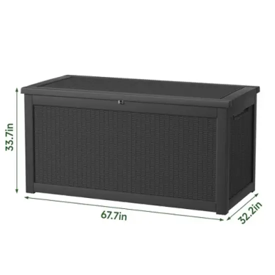 MAYEERTY 260 Gallon Large Capacity Outdoor Deck Box for Patio Furniture Cushions, Pillow with Wheels image {2}