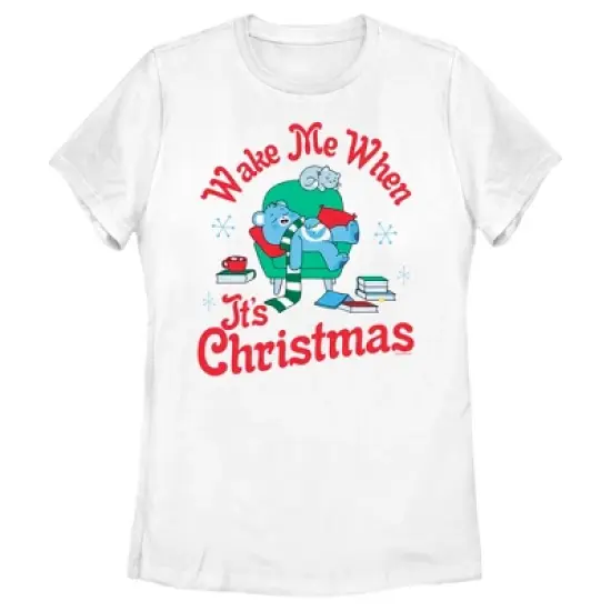 Women's Care Bears Bedtime Bear Wake Me When It's Christmas T-Shirt image {3}