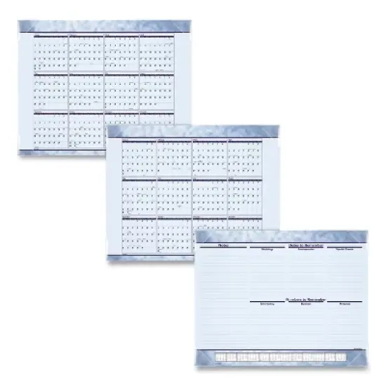 Slate Blue Desk Pad, 22 x 17, Blue Sheets, Clear Corners, 12-Month (Jan to Dec): 2026 image {3}
