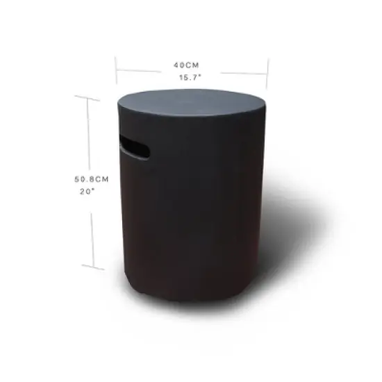 Elementi 20" Propane Tank Cover Concrete Hideaway Table for 20 lb Tank &ndash; Black image {2}