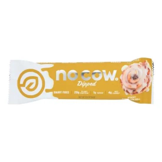 No Cow Sticky Cinnamon Roll Dipped Protein Bar - Case of 12/2.12 oz image {1}