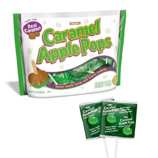 Tootsie Caramel Apple Pops Candy Standup Bag - 9.4oz image {2}