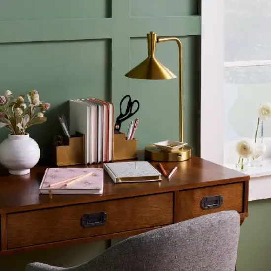 240 Sheet College Ruled Journal 7.75"x5.5" Cream Linen - Threshold&trade;: Hard Cover, Acid-Free, Rounded Corners, All Ages image {1}