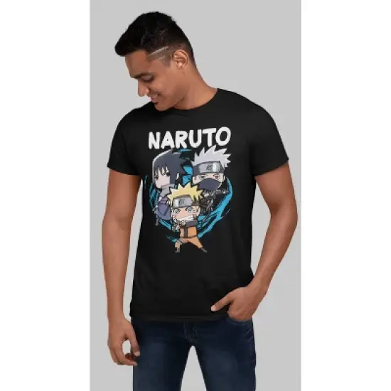 Men's Naruto Short Sleeve Graphic Crewneck T-Shirt - Black image {1}
