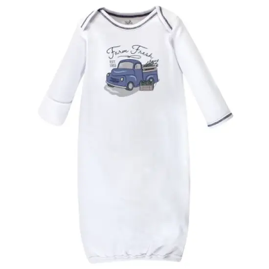 Touched by Nature Baby Boy Organic Cotton Long-Sleeve Gowns 3pk, Truck, 0-6 Months image {3}