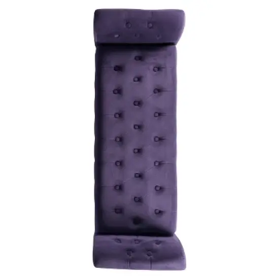 Velvet Tufted Storage Settee Bench - HomePop image {4}