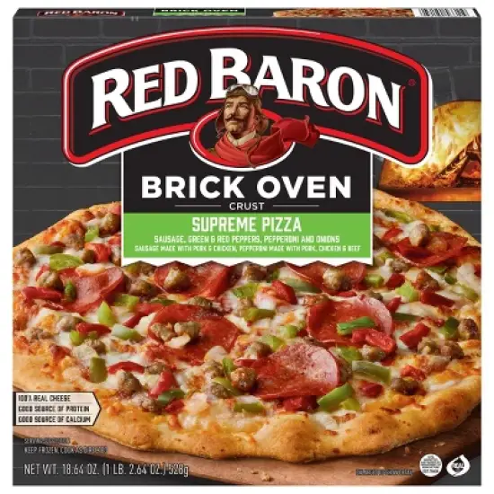 Red Baron Supreme Brick Oven Crust Frozen Pizza - 18.64oz image {8}