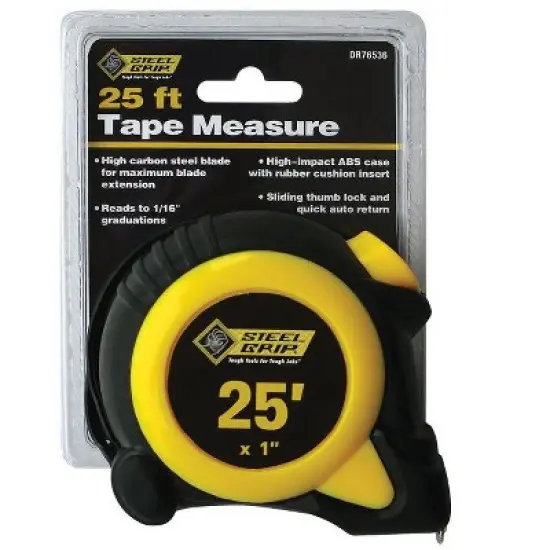 Steel Grip 25 ft. L X 1 in. W Tape Measure 1 pk image {1}