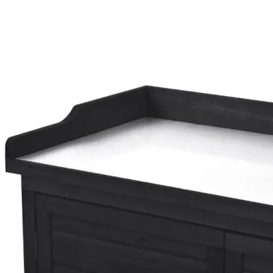 PAGED 39" Outdoor Potting Bench Table with Storage, Rustic Garden Potting Tables, Potting Benches for Outside with 2-Tier Shelves & Side Hook image {7}