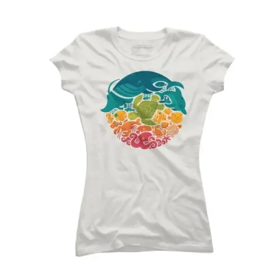 Junior's Design By Humans Aquatic Rainbow By Waynem T-Shirt image {5}