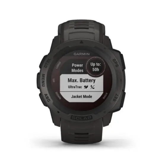 Garmin Instinct Solar Graphite Rugged GPS Smartwatch with Solar Charging image {5}