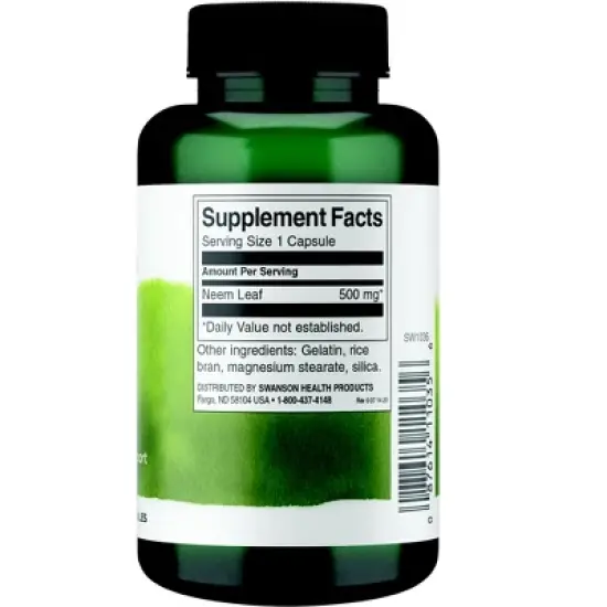 Swanson Herbal Supplements Neem Leaf 500 mg Capsule 100ct image {1}