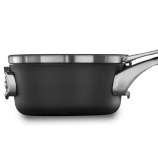 Calphalon Premier Space Saving 1.5 Quart Sauce Pan with Lid, Hard-Anodized Nonstick Cookware w/ MineralShield Technology, Dishwasher & Oven Safe image {1}