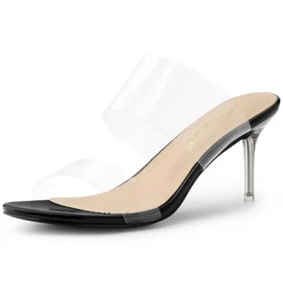 Allegra K Women's Clear Slide Stiletto Heels Sandals image {11}