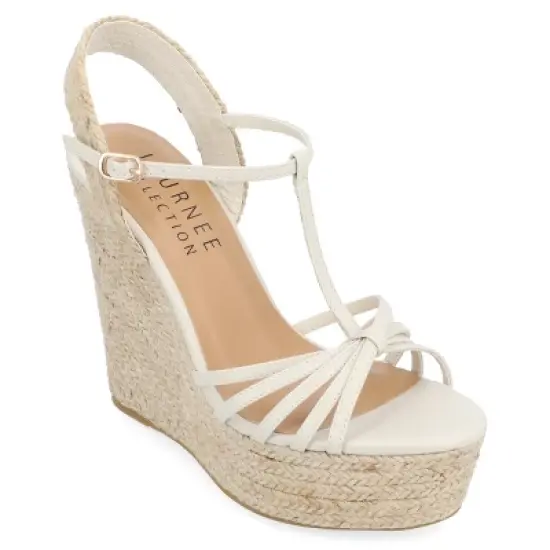 Journee Collection Womens Yara Tru Comfort Foam Buckle Espadrille Wedge Sandals image {12}