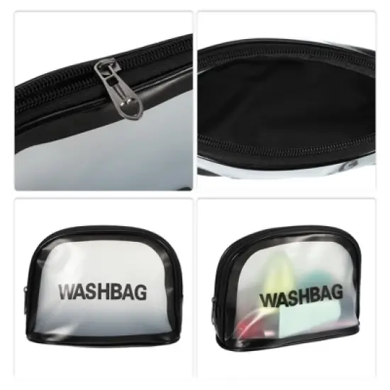 Unique Bargains Portable Semicircle Wash Makeup Bag 1 Pc image {2}