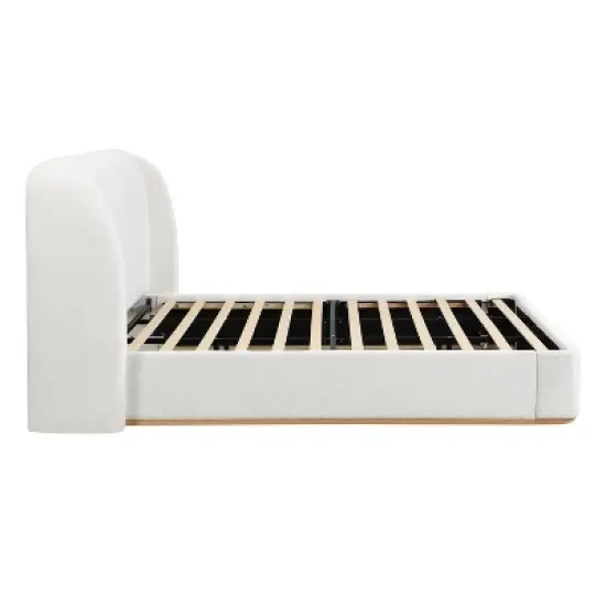 Queen/King Size Platform Bed Frame with Upholstered Headboard - ModernLuxe image {10}