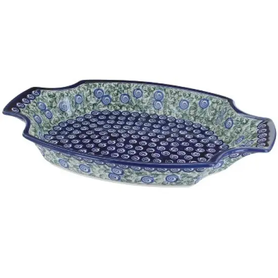 Blue Rose Polish Pottery 1208 Zaklady Large Serving Tray image {11}