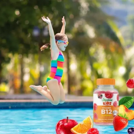 Lifeable Vitamin B12 for Kids, for Cellular Energy, Vegan, 90 Gummies image {2}