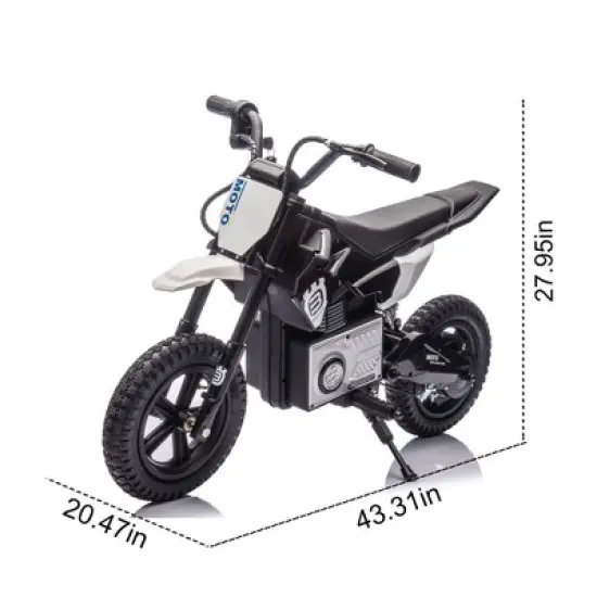 24V 200W Kids Ride On Motocross Motorcycle, Adjustable speed Electric Dirt Bike Toy with LED, Bluetooth, Music, Horn, Gift for Boys Girls image {2}