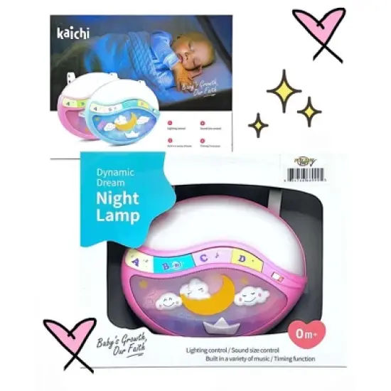 Night Lamp With Multiple Melodies To Put Your Baby To Sleep, In Pink image {1}