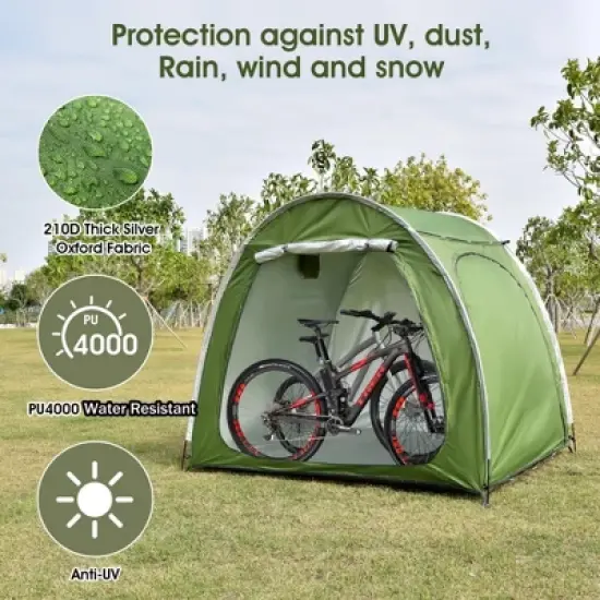 MOEPISY Nylon Portable Bike Shed Green image {2}
