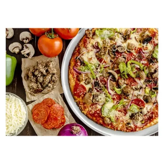 Winco Pizza Tray with Wide Rim image {1}