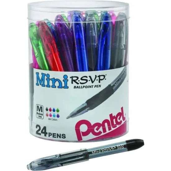 Pentel&reg; R.S.V.P.&reg; Mini Ballpoint Pens, 24-pack image {1}