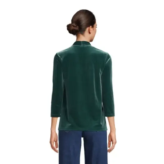 Lands' End Women's 3/4 Sleeve Velvet Top image {1}