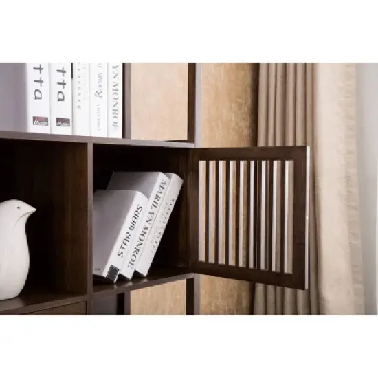 Selma Bamboo Bookcase Right Facing Spindle Cabinet - Boraam image {8}