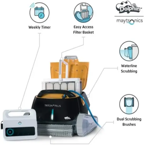 Dolphin Triton PS Plus WiFi Inground Robotic Pool Cleaner Upgraded Swivel with Ultra Fine Filter image {1}