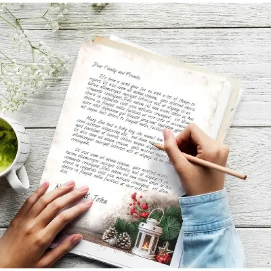 Great Papers Lantern Greetings with Candle and Pine Christmas Letterhead Multicolor 50/Pack image {2}