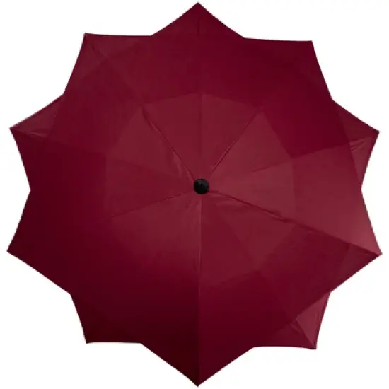 Northlight 8.85ft Outdoor Patio Lotus Umbrella with Hand Crank, Burgundy image {2}