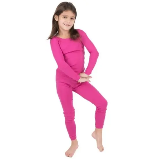 Leveret Kids Two Piece Long Sleeve Cotton Solid Classic Color Pajamas image {3}