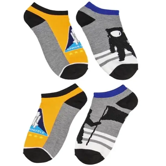 Buzz Aldrin NASA Themed No-Show Ankle Socks 5 Pair Set Multicoloured image {3}