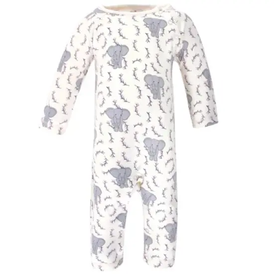 Touched by Nature Baby Girl Organic Cotton Coveralls 2pk, Girl Elephant image {1}