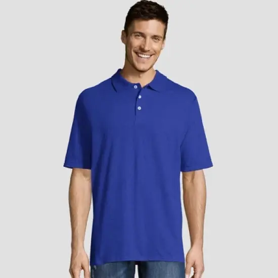 Hanes Men's X-Temp Jersey Polo Short Sleeve Shirt image {4}