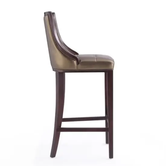 Fifth Avenue Upholstered Beech Wood Faux Leather Barstool - Manhattan Comfort image {3}
