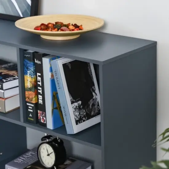 HOMCOM 3-Tier Child Bookcase Open Shelves Cabinet Floor Standing Cube Storage Organizer with Drawers image {6}