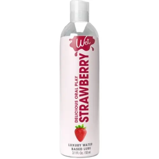 Wet Flavored Strawberry Lube - 3.1oz image {1}