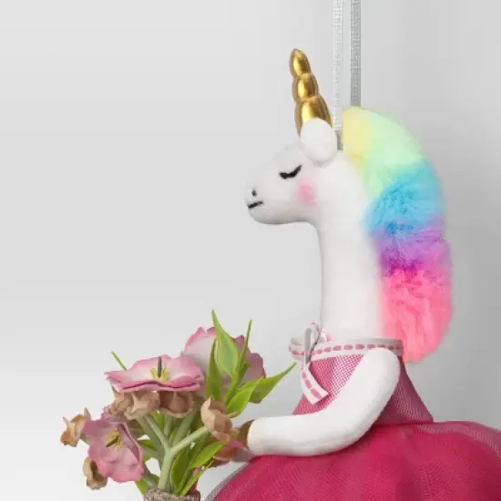 5" Christmas Fabric Unicorn with Bike Ornament - Wondershop&trade; image {2}