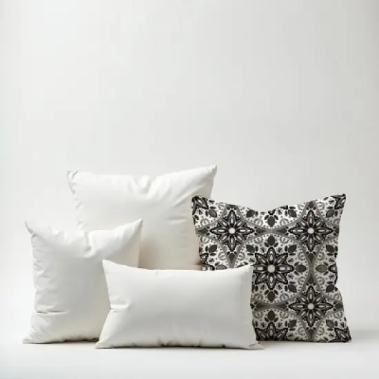 Creative Products Faded Black Gray Medallions 18x18 Indoor / Outdoor Pillow image {7}