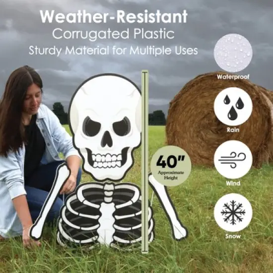 Big Dot of Happiness Scary Skeleton - Big Skeleton Yard Sign Outdoor Lawn Decorations - Halloween Party Yard Signs image {3}