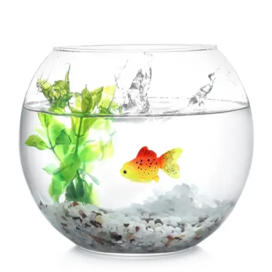 Unique Bargains Aquarium Glowing Artificial Golden Fish Ornament with Suction Cup Yellow Red 1 Pc image {5}