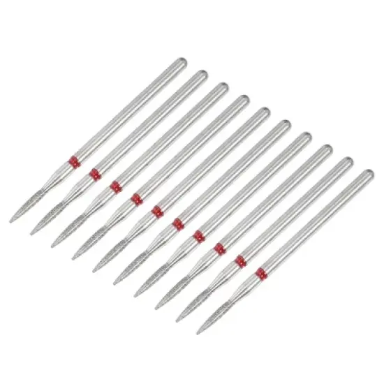 Unique Bargains Emery Nail Drill Bits Set for Acrylic Nails 3/32 Inch Nail Art Tools 43.8mm Length Red 10 Pcs image {4}