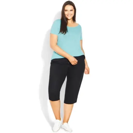 Women's Plus Size Slub Tee - aqua | EVANS image {3}