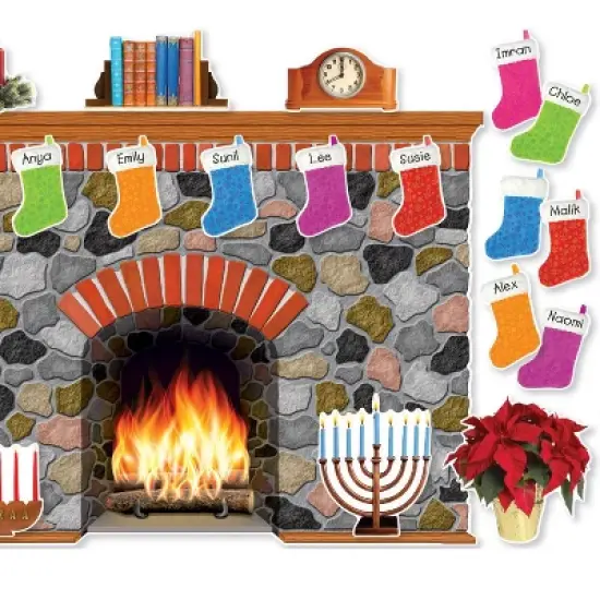 Scholastic Teaching Solutions Holiday Hearth Bulletin Board Set image {1}